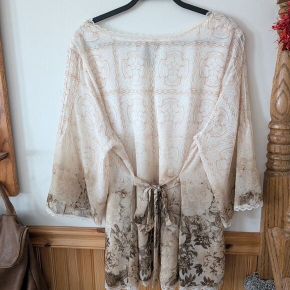 Apostrophe Boho Peasant Floral Cream Top Size 16/18 - Picture 9 of 10